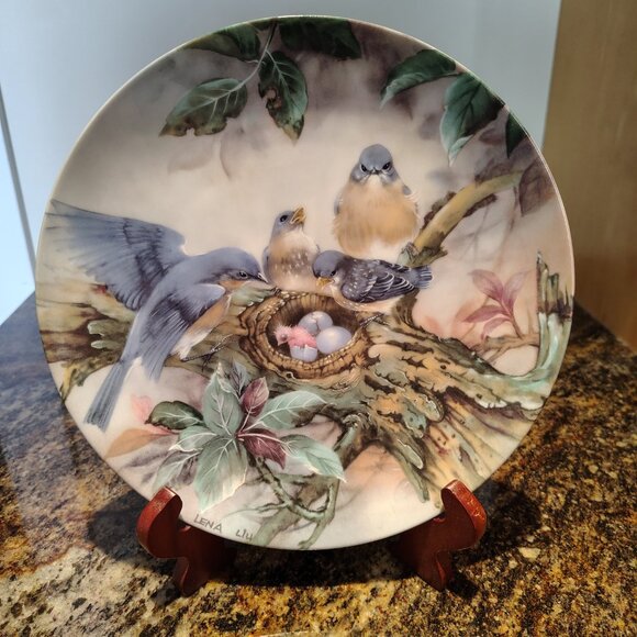 2/$40 Nature's Poetry Series Decorative Plate 'Song of Promise' Lena Liu - Picture 2 of 8